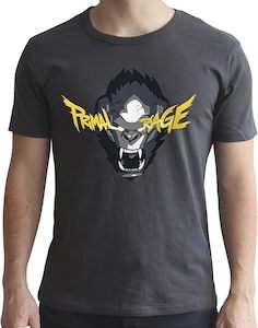 Womens Tees T Shirts: Primal Rage Overwatch Winston T-Shirt (Large)