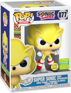 Gaming Funko Pop Vinyls: Pop Vinyl - Super Sonic First Appearance GITD #877
