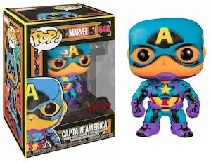Black Light Funko Pop Vinyls: Pop Vinyl - Captain America Black Light #648