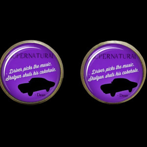 Supernatural Purple Impala Dome Stud Earrings