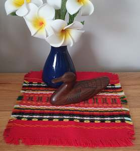 Fabric Library: Vintage Red Woven Ethnic Tableware Textiles