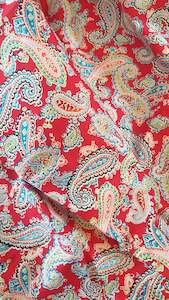 Fabric Library: Vintage Red Paisley Cotton 1.4m