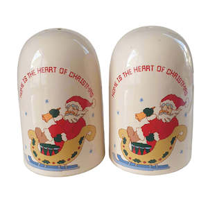 Tableware: Vintage 1980s Russ Christmas Salt & Pepper Set