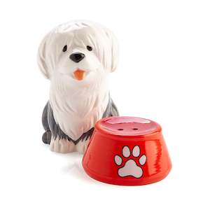 Sheepdog and Bowl Salt & Pepper Set