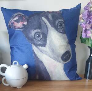 Pop Culture Cushion Covers: Greyhound in Blue Cushion Cover