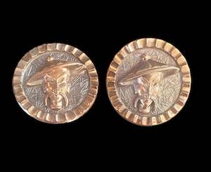 Earrings: Vintage German Asian Man Clip On Earrings