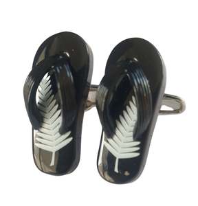 Cufflinks: Kiwiana Black Jandals Cufflinks