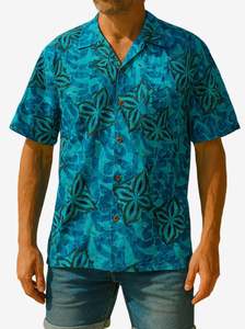 Mens Shirts: Vintage Blue Hawaii Tiki Men's Shirt (XL)