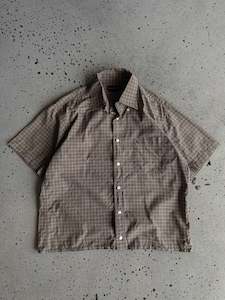 Cropped Shirts: Vintage Green/Pink Cropped Check Shirt (L)