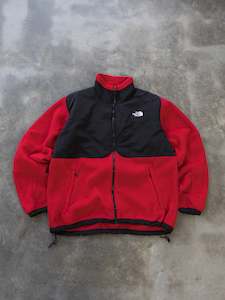 Earth Tones: Vintage Red & Black The North Face Denali Jacket (XL)