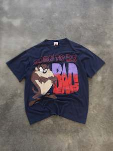 Vintage Tees: Vintage Navy Born To Be Bad Taz Tee (XL)