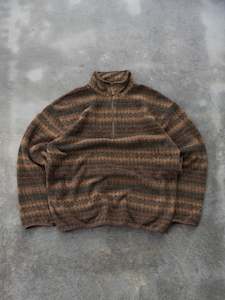 Vintage Sale: Vintage Brown Nautica Fleece Half Zip (L)