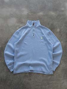 Vintage Light Blue Ralph Lauren Quarter Zip Knit (S)
