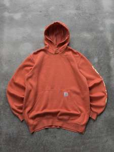 Carhartt Dickies Workwear: Vintage Orange Carhartt Hoodie (M)