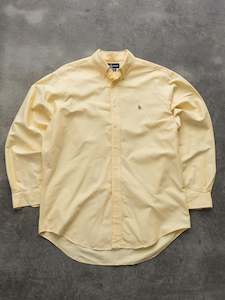Ralph Lauren: Vintage Yellow Ralph Lauren Oxford Shirt (XL)