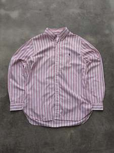 Ralph Lauren: Vintage Red and White Striped Ralph Lauren Shirt (L)