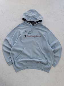 Champion: Vintage Champion Sky Blue Hoodie (XL)