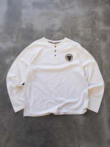 Vintage White Harley-Davidson Henley Long Sleeve (L)