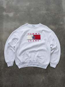 Vintage Sale: Vintage Grey Tommy Jeans Sweatshirt (XL)