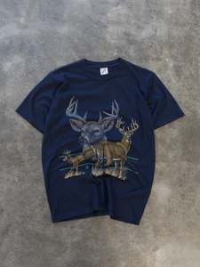 Vintage Sale: Vintage 1994 Navy Deer Wildlife Tee (M)