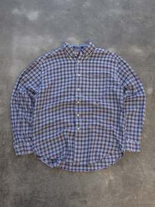 Vintage Navy Red Plaid Tommy Hilfiger Flannel Shirt (M)