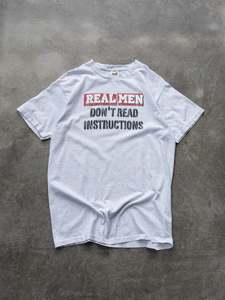 Vintage Real Men Don't Read Instructions Tee (L)
