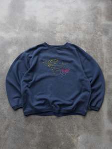 Vintage Disney Cartoon: Vintage Navy Tigger Sweatshirt (XL)