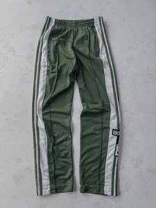 Vintage Track Pants 1: Vintage Adidas Green/White Pleated Tear-Away Track Pants (S)