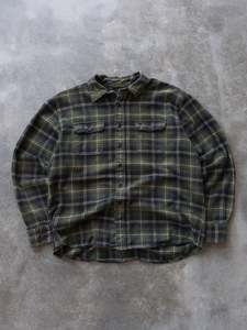 Vintage Timberland Green Check Flannel Shirt (XL)