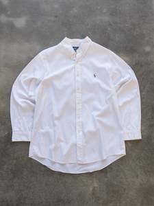 Vintage Shirts: Vintage White Ralph Lauren Shirt (L)