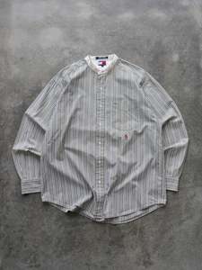 Vintage Stripe Tommy Hilfiger Grandad Shirt (M)