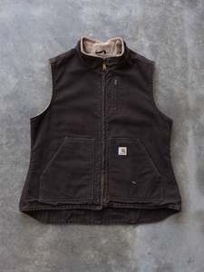 Vintage Jackets: Vintage Carhartt Brown Work Vest (Women's XL)