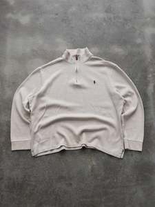 Vintage Cream Ralph Lauren Quarter Zip Knit (XL)