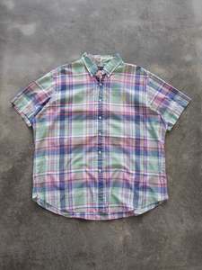 Ralph Lauren: Vintage Ralph Lauren Short Sleeve Check Shirt (XL)