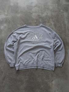 Adidas: Vintage Grey Adidas Sweatshirt (XL)