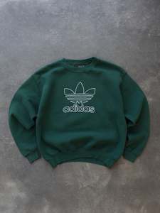 Kids Vintage: Vintage Green Adidas Trefoil Sweatshirt (14Y)