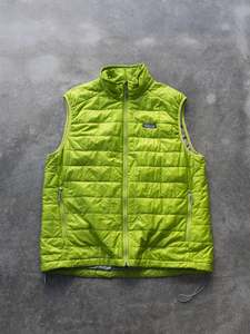 Patagonia: Vintage Lime Green Patagonia Puffer Vest (L)