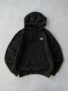 Vintage Nike Logo Black Hoodie (M)