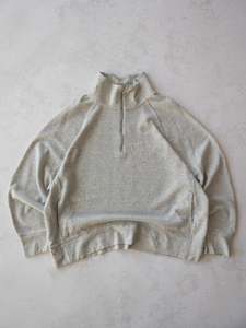 Vintage Nike Swoosh Marle Grey Zip Sweatshirt (XL)