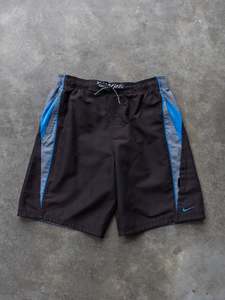Vintage Black & Blue Nike Swim Shorts (S)