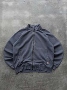 Vintage Charcoal Carhartt Zip Sweatshirt (L)