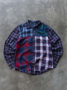 All Vintage2: Vintage Multi Tartan Patchwork Tommy Hilfiger Shirt (L)