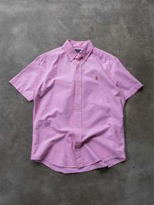 Vintage Pink Palm Ralph Lauren Shirt (M)