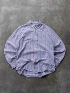 Vintage Blue Striped Ralph Lauren Shirt (M)