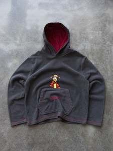 Vintage Grey Tigger Fleece Hoodie (L)
