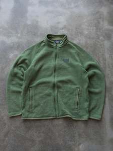 Fleece: Vintage Green Patagonia Fleece Jacket (XL)
