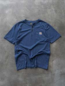 Vintage Blue Carhartt Henley Tee (S)