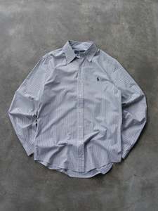 Ralph Lauren: Vintage White Black Check Ralph Lauren Shirt (M)