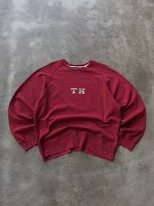 Vintage Red Tommy Hilfiger Sweatshirt (L)
