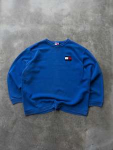 Vintage Blue Tommy Hilfiger Sweatshirt (L)